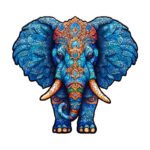 Irregular-Shaped Puzzle â€“ A3 Size (33Ã—43cm), 210-Piece Design, 4mm Thickness, Compact Packaging(Glacier Blue Elephant)