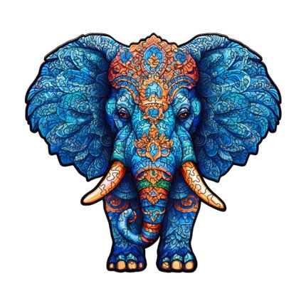 Irregular-Shaped Puzzle â€“ A3 Size (33Ã—43cm), 210-Piece Design, 4mm Thickness, Compact Packaging(Glacier Blue Elephant)