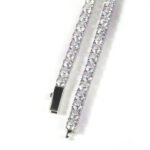 Gold Single-Row Zircon Bracelet â€“ 4mm Wide, Brass Base with Secure Clasp, AAA+ Stones for Everyday Wear - Image 2