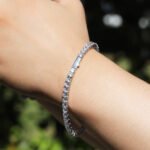 Gold Single-Row Zircon Bracelet â€“ 4mm Wide, Brass Base with Secure Clasp, AAA+ Stones for Everyday Wear - Image 3