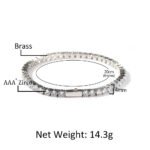 Gold Single-Row Zircon Bracelet â€“ 4mm Wide, Brass Base with Secure Clasp, AAA+ Stones for Everyday Wear - Image 4