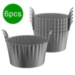 Grey Silicone Egg Poaching Mold â€“ 6-Pack, Heat-Resistant, with Side Handles for Air Fryer, Oven, Microwave and Multi-Cooker Use