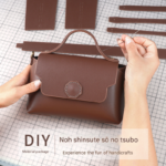 Khaki brown Leather Bag DIY Kit - Geometric Shoulder Bag Making Material Set with Pre-Punched Cowhide, Tools for Hand Stitching - Image 2