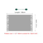 Mint green Nordic Minimalist Knit Throw Blanket â€“ 127Ã—180cm Lightweight, Soft & Breathable Fleece-like Fabric with Tassel Edges for Sofa, Bed, Yoga & Air Conditioning Use - Image 5