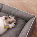Blue Rectangular Pet Bed with Removable Cooling Mat - Durable 600D Oxford Fabric Dog & Cat Bed, High-Rebound PP Cotton Filling, Non-Slip Base, for Medium to Large Breeds, Includes Free Cooling Pad(Size:L) - Image 5