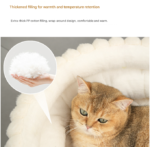 Pink Plush Round Pet Bed with Removable Cushion M Size, Thickened Warm Dog and Cat Nest for Small to Medium Pets, Cozy and Soft Sleeping Space for Home Use - Image 4