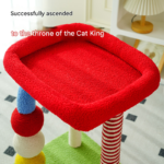 Colorful U-Shaped Cat Tree with Sisal Scratching Posts, Multi-Level Perch & Hanging Ball Toy - Compact Cat Climbing Frame for Small Spaces, Durable Fabric & Wood Construction for Kittens & Adult Cats - Image 2