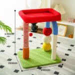 Colorful U-Shaped Cat Tree with Sisal Scratching Posts, Multi-Level Perch & Hanging Ball Toy - Compact Cat Climbing Frame for Small Spaces, Durable Fabric & Wood Construction for Kittens & Adult Cats - Image 6