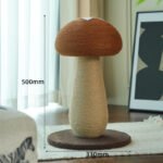 Brown Mushroom Cat Tree with Sisal Scratching Post - Large Vertical Cat Climber, Durable Scratch-Resistant Design with Hanging Toys, Stylish Home Decor for Indoor Cats(500mm*330mm)