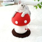Brown Mushroom Cat Tree with Sisal Scratching Post - Large Vertical Cat Climber, Durable Scratch-Resistant Design with Hanging Toys, Stylish Home Decor for Indoor Cats(500mm*330mm) - Image 2