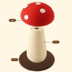 Brown Mushroom Cat Tree with Sisal Scratching Post - Large Vertical Cat Climber, Durable Scratch-Resistant Design with Hanging Toys, Stylish Home Decor for Indoor Cats(500mm*330mm) - Image 5