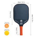 Professional Carbon Fiber Pickleball Paddle Set with Advanced Polymer Core - Includes Outdoor Balls & Portable Mesh Carry Bag(LT-603) - Image 4