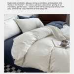 Hazy Blue Washed Cotton Bedding Set - Solid Color Fitted Sheet Style, 4-Piece Set for 1.5m Bed, Includes 10 Random Color Quilt Fasteners(1.5m) - Image 7