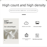 Dark gray and light gray Washed Cotton Bedding Set - Solid Color Fitted Sheet Style, 4-Piece Set for 1.8m Bed, Includes 10 Random Color Quilt Fasteners - Image 3
