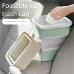 Beige Foldable Car Trash Can and Multi-Functional Storage Bin - Includes 5 Rolls of Bags - Leak-Proof Waterproof Design for Road Trips, Camping and Daily Commuting - Space Saving Portable Organiser(large) - Image 2