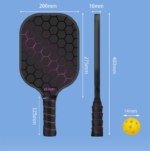 Yellow Pickleball Paddle Set - Premium Fiberglass Surface - Lightweight Honeycomb Core, Cushioned Non-Slip Grip, Professional Performance for All Skill Levels, Complete Kit with Carry Bag and Balls - Image 6