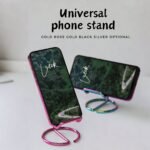 2-Pack Black Universal Aluminum Phone Stand - Minimalist One-Piece Metal Tablet Holder - Durable Integrated Fixed Angle Desktop Bracket, Sleek Industrial Design for Home Office and Bedroom - Image 2