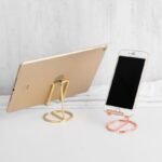 2-Pack Black Universal Aluminum Phone Stand - Minimalist One-Piece Metal Tablet Holder - Durable Integrated Fixed Angle Desktop Bracket, Sleek Industrial Design for Home Office and Bedroom - Image 4