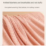Mint green Elegant Openwork Knitted Throw Blanket with Tassels - 130x230cm Large Decorative Soft Sofa Blanket for Living Room & Bedroom - Breathable Cozy Cover for Travel & Office Nap - Image 2