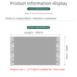 Mint green Elegant Openwork Knitted Throw Blanket with Tassels - 130x230cm Large Decorative Soft Sofa Blanket for Living Room & Bedroom - Breathable Cozy Cover for Travel & Office Nap - Image 5