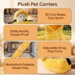 M Size Cute Bear Windproof Insulated Pet Shoulder Bag with Security Buckle - Soft Reversible Flannel Tote for Small Dogs & Cats Up to 2KG - Image 3
