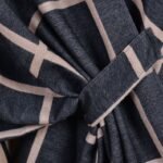 Black and Grey Elegant Check Knit Travel Shawl with Stylish Side-Slit Design - Fall & Winter Luxurious Cashmere-Feel Pullover Cape (135 x 155 CM) - Image 3
