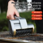3-in-1 Black Cordless Electric Grill Cleaner Built-in LED & USB Charging - Waterproof High Power BBQ Cleaning Brush with 2-Speed Setting - Image 2