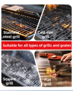 3-in-1 Gold Cordless Electric Grill Cleaner Built-in LED & USB Charging - Waterproof High Power BBQ Cleaning Brush with 2-Speed Setting - Image 7