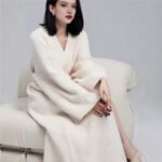 Beige Women's Ultra-Soft Plush V-Neck Cardigan Robe - Extra Thick Half-Velvet Warm Housecoat & Outdoor Wearable Sleepwear - Image 3
