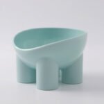 2-Pack Macaron Blue Elevated Pet Bowls with Anti-Tip 4-Leg Base - Ergonomic Tilted Neck Protection Cat Food & Water Bowls