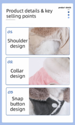 M Size Pink Winter Padded Cotton Dog Thermal Plaid Vest with Faux Fur Collar - Thick Fleece-Lined Warm Pet Jacket - Image 4