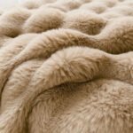Brown Luxury Tuscany Fleece Rabbit Fur Bubble Blanket (180 x 200 CM) - Double-Sided Thickened Soft Plush Bedding & Large Bed Blanket - Image 2