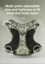 3-Piece Camouflage Tactical Dog Harness Set (XL Size) - Heavy Duty No-Pull Vest with Detachable Tactical Pouch & Climbing Rope Leash - Image 4