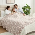 Leopard Print Checkerboard Flannel Throw Blanket(Large 150 x 200 CM) - Anti-Pilling Trendy Soft Plush Blanket for Bed, Sofa & Travel - Image 4