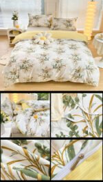 4-Piece Elegant Pink Bouquet Printed Soft-Touch Brushed Bedding Set for 1.8M Bed: 200 x 230 CM Duvet Cover, 180 x 200 (+25) CM Deep Pocket Fitted Sheet & 2PC 50 x 75 CM Pillowcases - Image 4