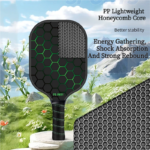Black and Pink Lightweight Fiberglass Pickleball Paddle Set - 2 High-Rebound Rackets with PU Comfort Grip, 4 Balls and Carry Bag for Outdoor Play - Image 2