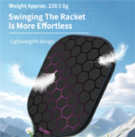 Black and Pink Lightweight Fiberglass Pickleball Paddle Set - 2 High-Rebound Rackets with PU Comfort Grip, 4 Balls and Carry Bag for Outdoor Play - Image 4