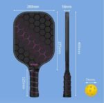 Black and Green Lightweight Fiberglass Pickleball Paddle Set - 2 High-Rebound Rackets with PU Comfort Grip, 4 Balls and Carry Bag for Outdoor Play - Image 6