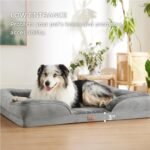 Brown Waterproof Egg-Crate Foam Therapeutic Pet Sofa Bed and Fleece Lounge (L Size 91 x 69 x 17 CM) - Low Entry, High Bolster Support & Zipper Removable Cover - Image 4