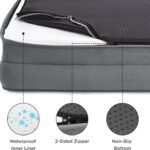 Brown Waterproof Egg-Crate Foam Therapeutic Pet Sofa Bed and Fleece Lounge (L Size 91 x 69 x 17 CM) - Low Entry, High Bolster Support & Zipper Removable Cover - Image 5