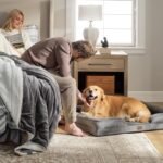 Brown Waterproof Egg-Crate Foam Therapeutic Pet Sofa Bed and Fleece Lounge (L Size 91 x 69 x 17 CM) - Low Entry, High Bolster Support & Zipper Removable Cover - Image 8