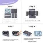 76x60x20 CM Cute Square Plush Pet Bed with Removable Cover & 5 Bolsters Support - Blue Sky and White Clouds Machine Washable Calming Dog & Cat Sofa - Image 4