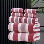 8-Piece Red Luxury Coral Fleece Towel & Bath Sheet Set - Ultra-Soft High-Density Absorbent Towels Complete Bundle