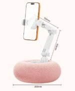 2-in-1 White Soft Plush Pillow Base & Phone Holder - 3-Axis 180Â° Rotation, Height Adjustable and Telescopic Clamp Stand, Relieve Arm Fatigue and Neck Strain - Image 7