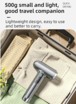 White Wireless Rechargeable Hot & Cold Hair Dryer - Lightweight Portable Blow Dryer with Blue Light Ion Care, 3 Speed & Temperature Settings - Image 6