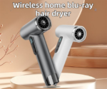 Pink Wireless Rechargeable Hot & Cold Hair Dryer - Lightweight Portable Blow Dryer with Blue Light Ion Care, 3 Speed & Temperature Settings - Image 2