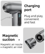 Pink Wireless Rechargeable Hot & Cold Hair Dryer - Lightweight Portable Blow Dryer with Blue Light Ion Care, 3 Speed & Temperature Settings - Image 9