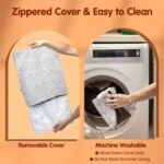60 x 45 CM Self-Warming Thermal Pet Fluffy Mat with Machine Washable & Removable Zippered Cover - Waterproof Soft Cotton Fleece Bed for Dogs & Cats - Image 3