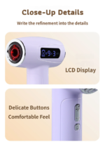 Purple Cordless Ionic Constant Heated Hair Dryer with LCD Display & 9 Wind Speeds - USB Rechargeable Hair Care Blow Dryer, Concentrator & Diffuser Included - Image 3