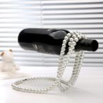 White Luxury Pearl Floating Wine Rack - Creative Gravity-Defying Wine Bottle Holder, Minimalist Entryway Accent and Unique Gift Idea